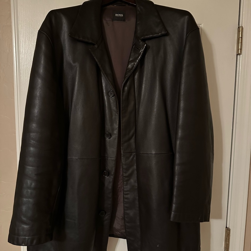 Hugo Boss Lambskin Leather Blazer CT30K — Black Label Men’s 44R